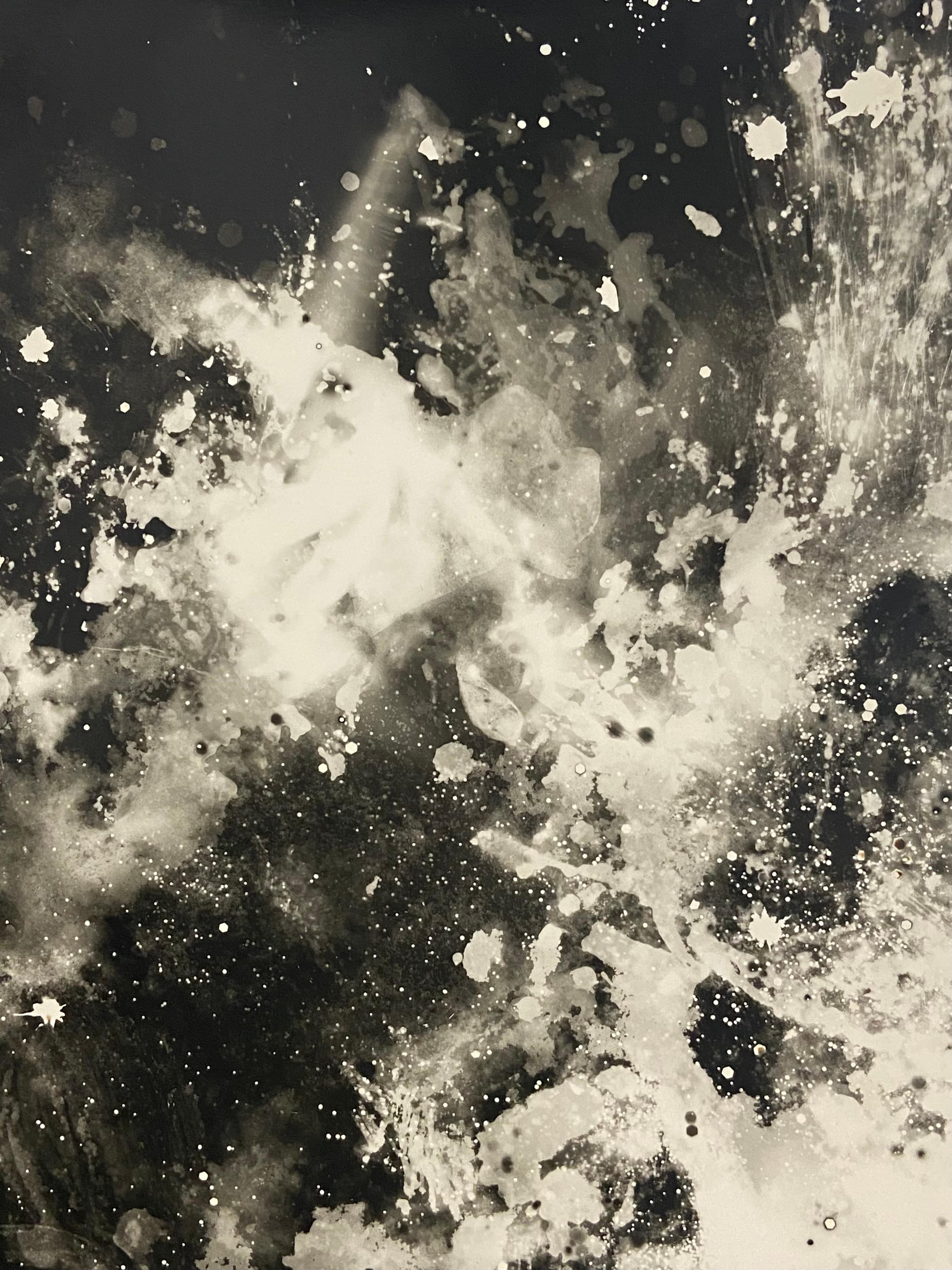 Explosion - abstract contemporary black and white silver gelatin photograph 1