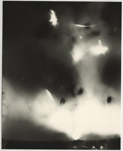 Ghostly Revelation - abstract sparkler contemporary black and white photograph