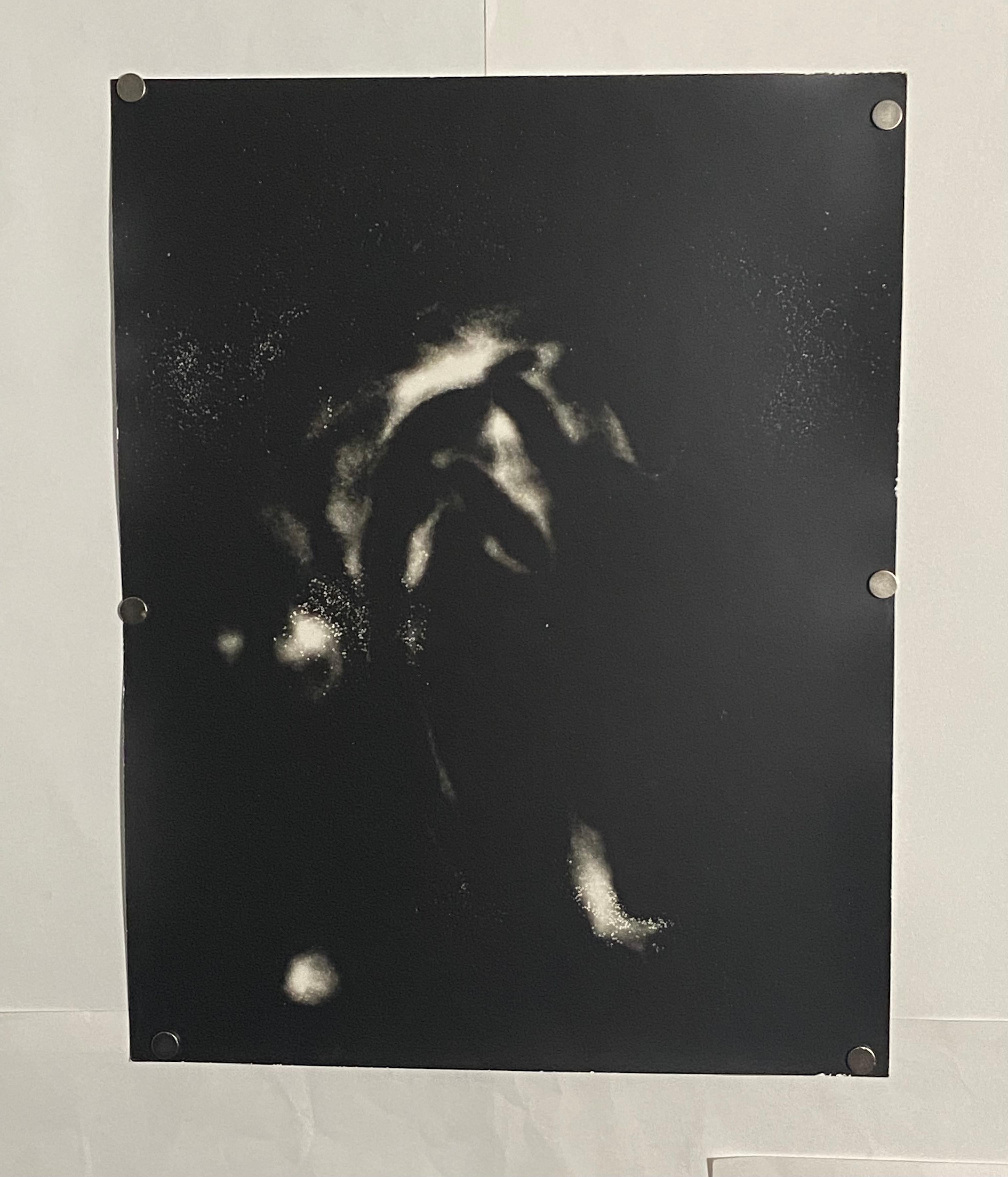 Interlaced - unique silver gelatin contemporary black and white analog photogram - Photograph by Kimberly Schneider Photography