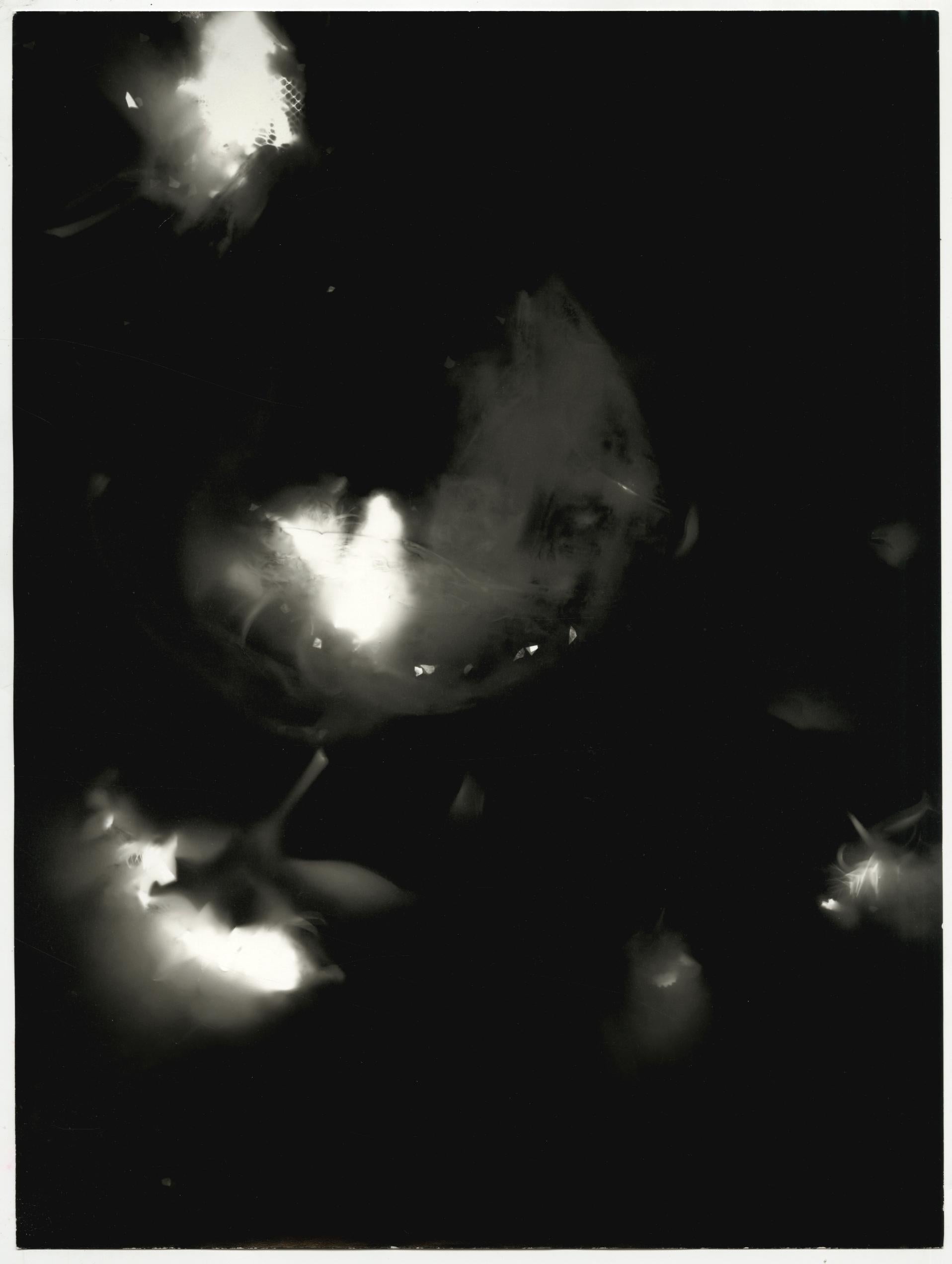 Kimberly Schneider Photography Abstract Photograph - Man on the Moon - unique moon contemporary abstract black and white photograph
