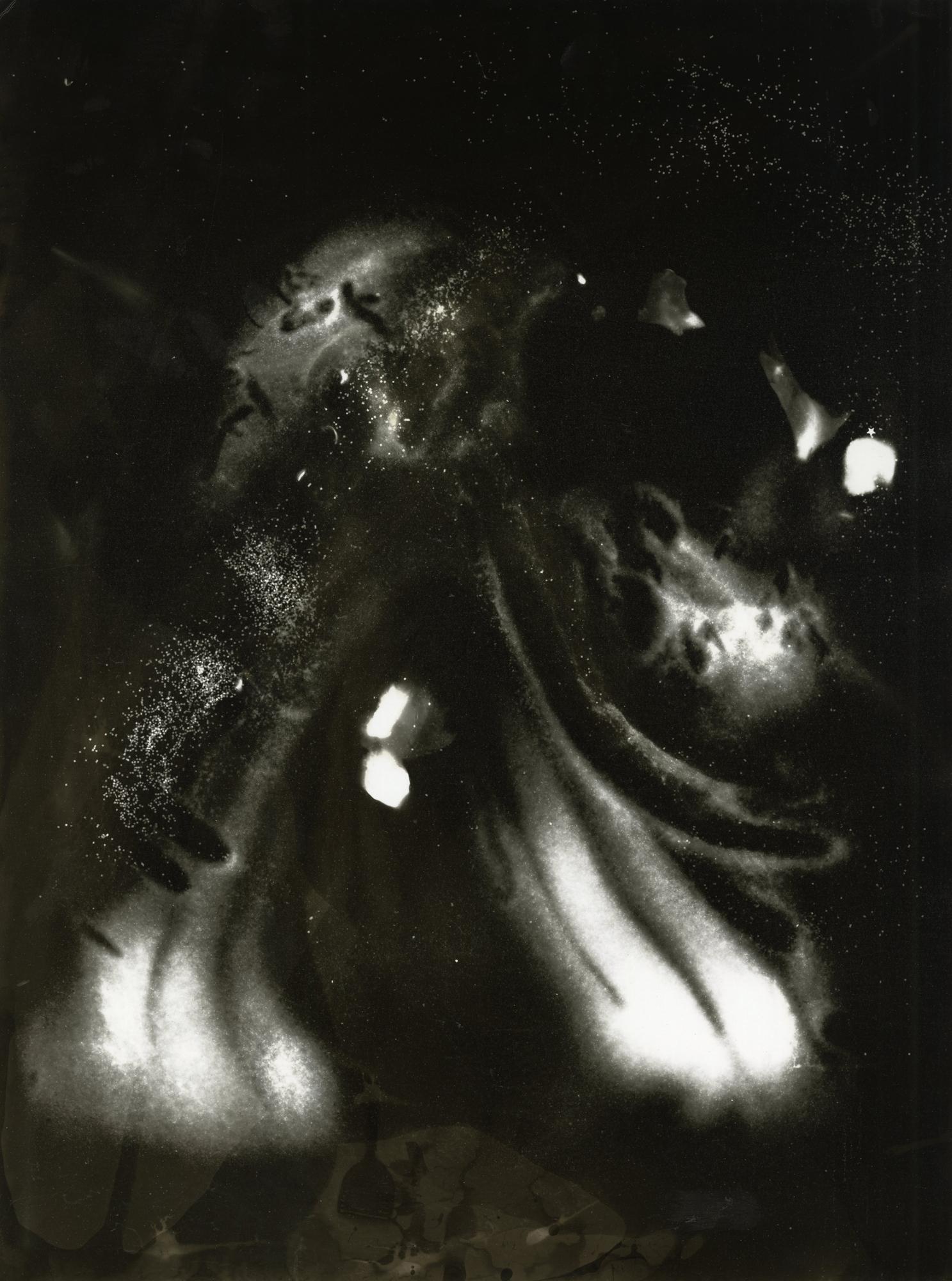 Kimberly Schneider Photography Abstract Photograph – Shakespeare – abstraktes, einzigartiges Fotogramm aus Silbergelatine, b&w, zeitgenössischer Druck 