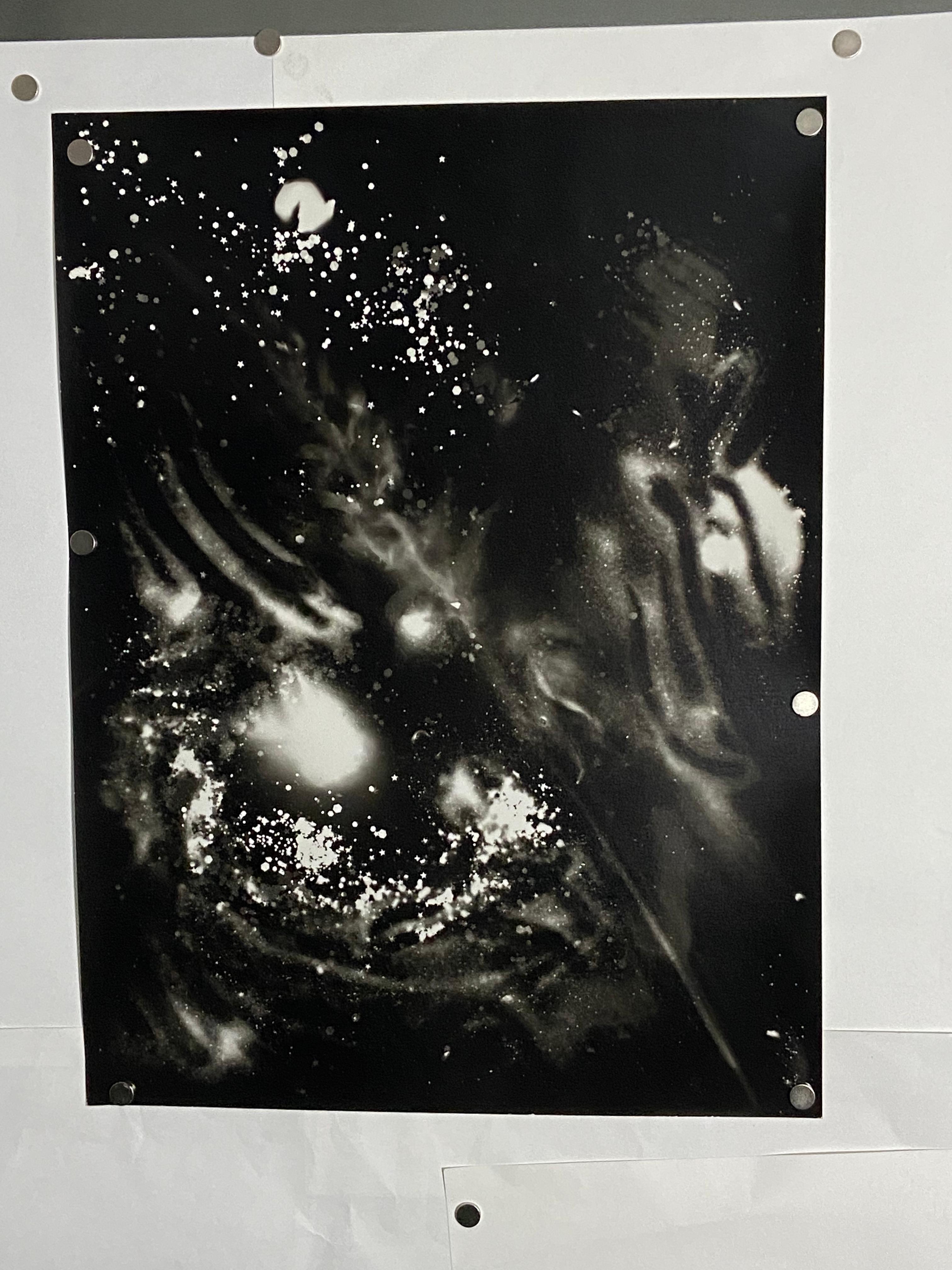 Zero Gravity - unique contemporary abstract silver gelatin black-and-white print - Photograph by Kimberly Schneider Photography