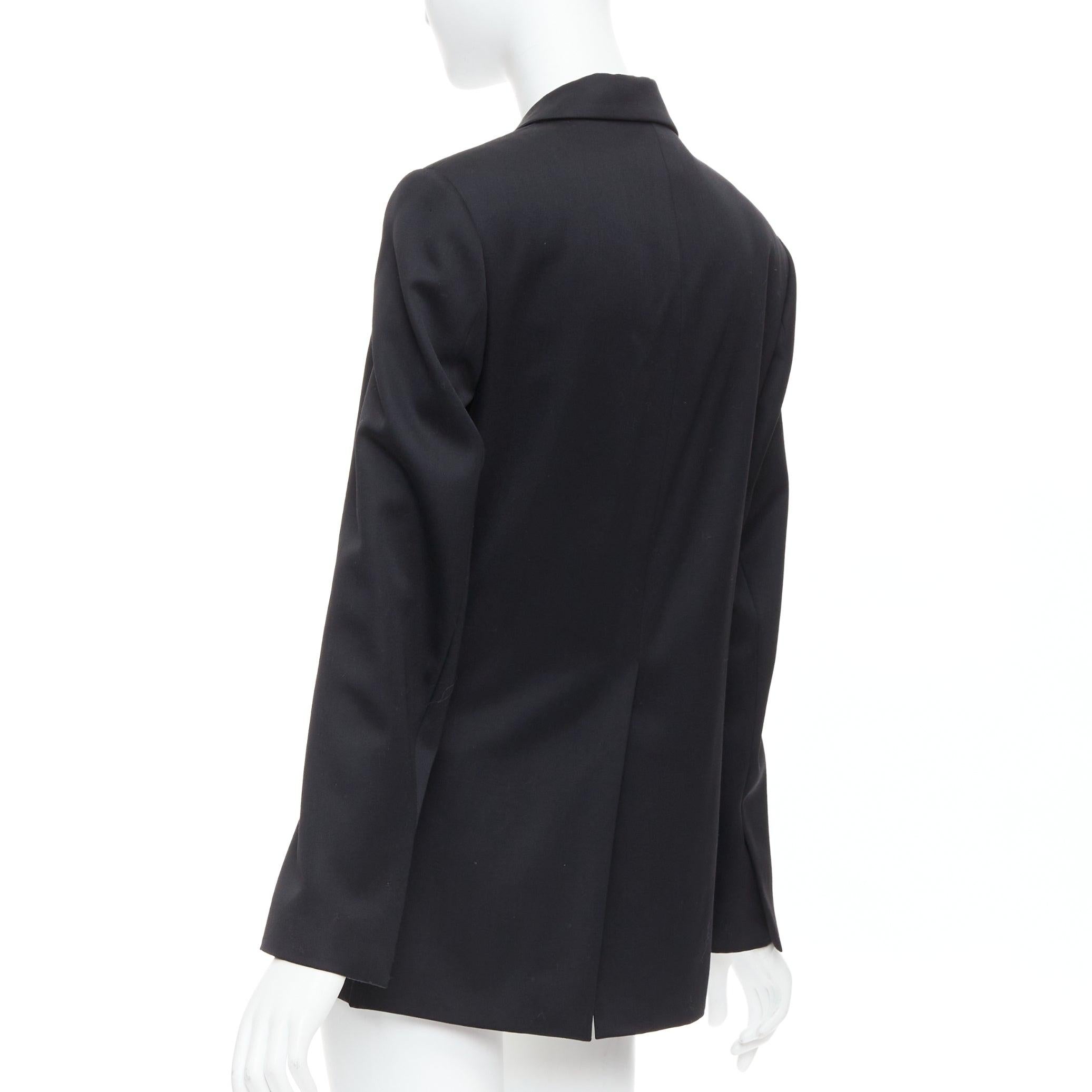 KIMHEKIM 2022 Venus schwarz Wolle Perlenknöpfe drapieren Blazer FR36 S im Angebot 2