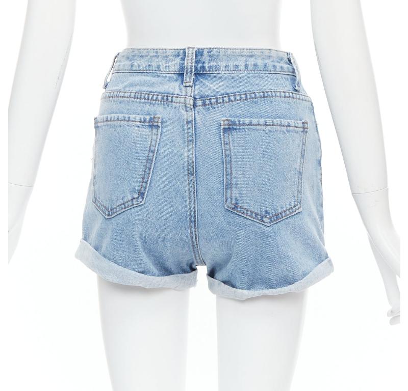 KIMHEKIM My Uniform courts à manches roulées en jean bleu lavé S Pour femmes en vente
