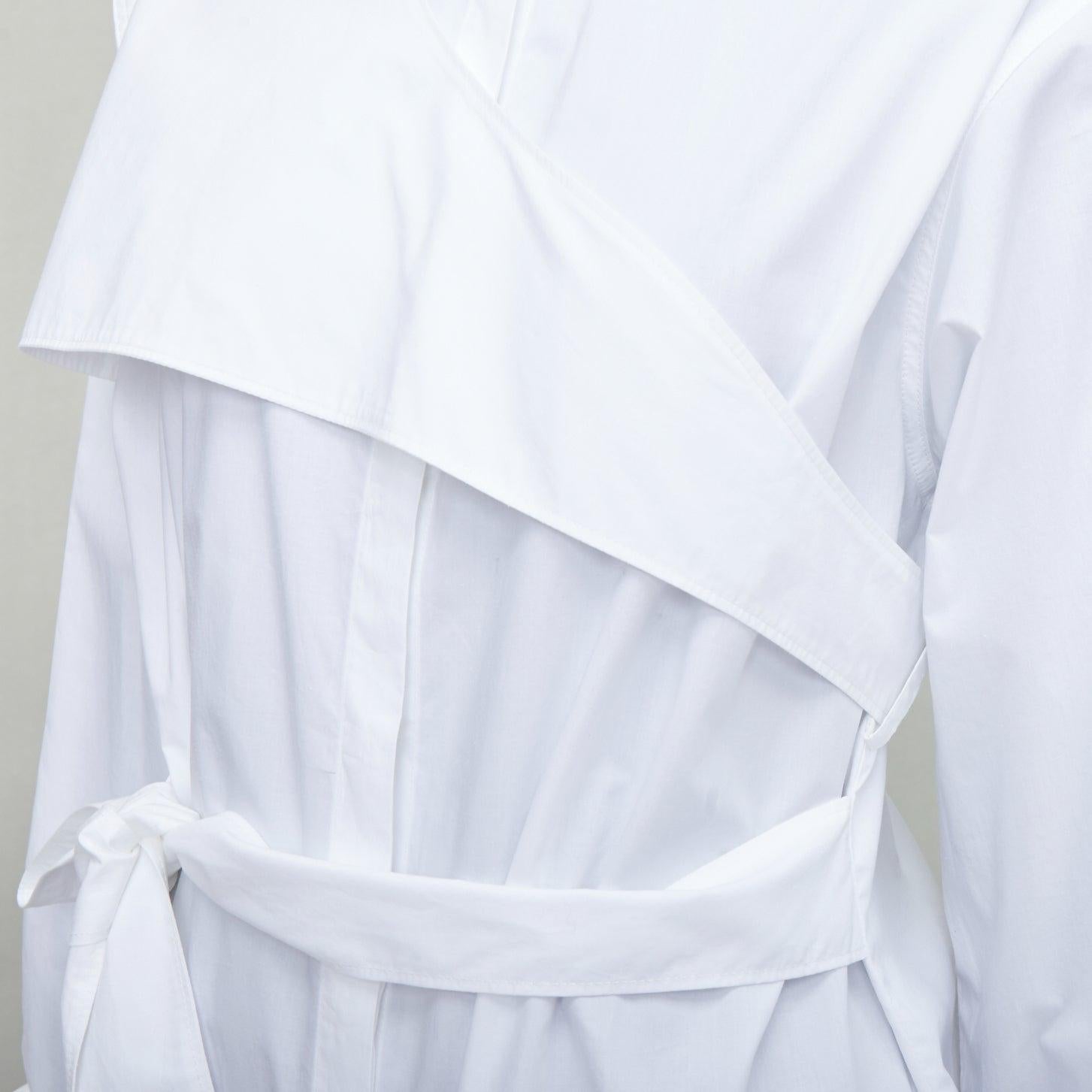KIMHEKIM NG Belted white cotton asymmetric harness tie shirt FR36 S For Sale 2