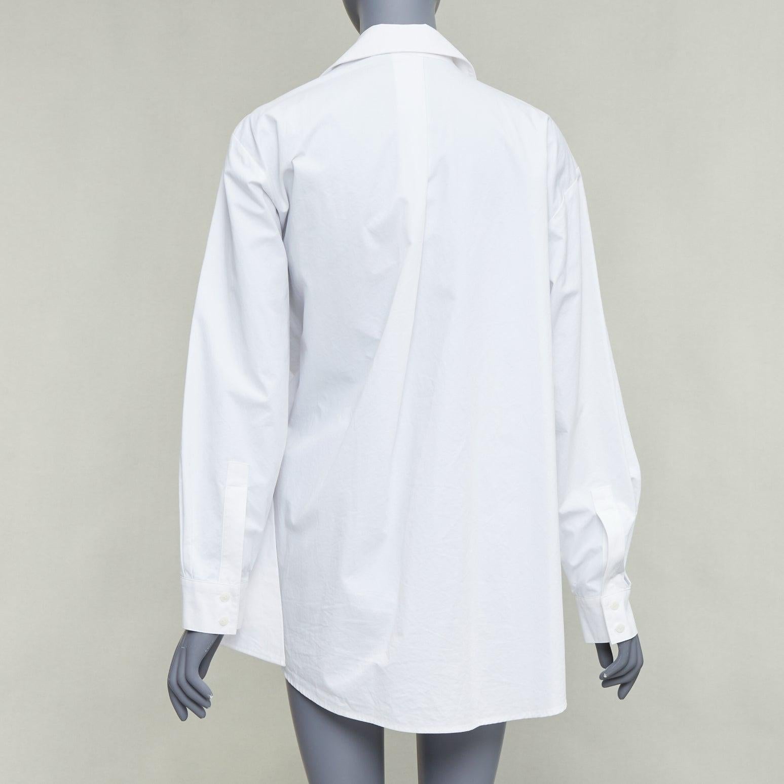 De las mujeres KIMHEKIM Esta noche Venus fruncido botones perla camisa oversize asimétrica FR36 S en venta