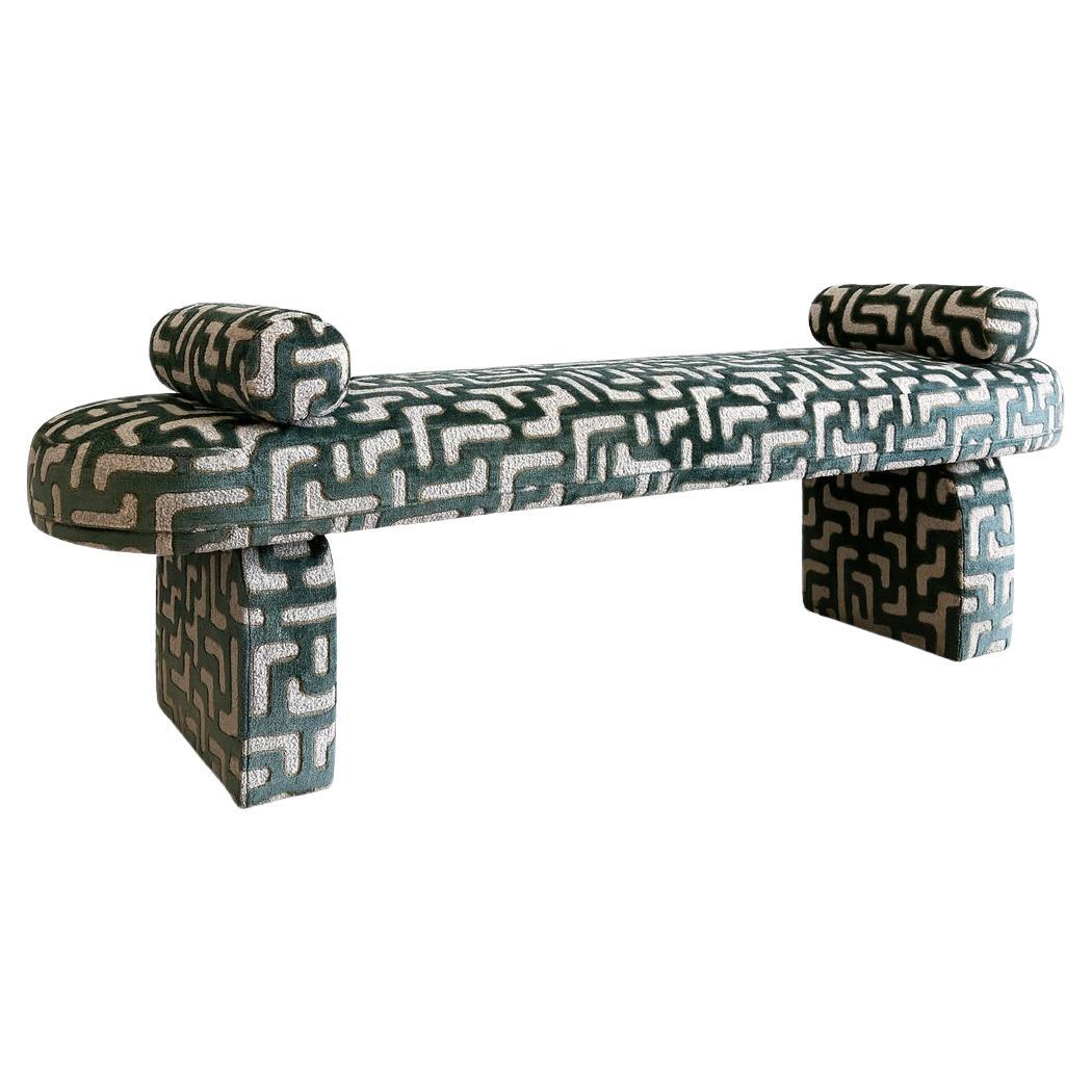 Banc Kimi - Banc contemporain entièrement capitonné aux courbes douces