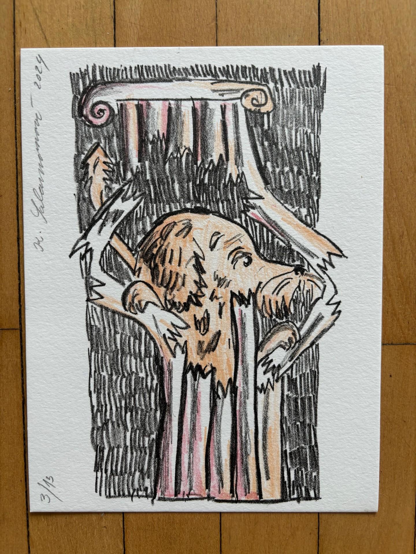 Doggie / Lithographie colorée / Signée / Limitée