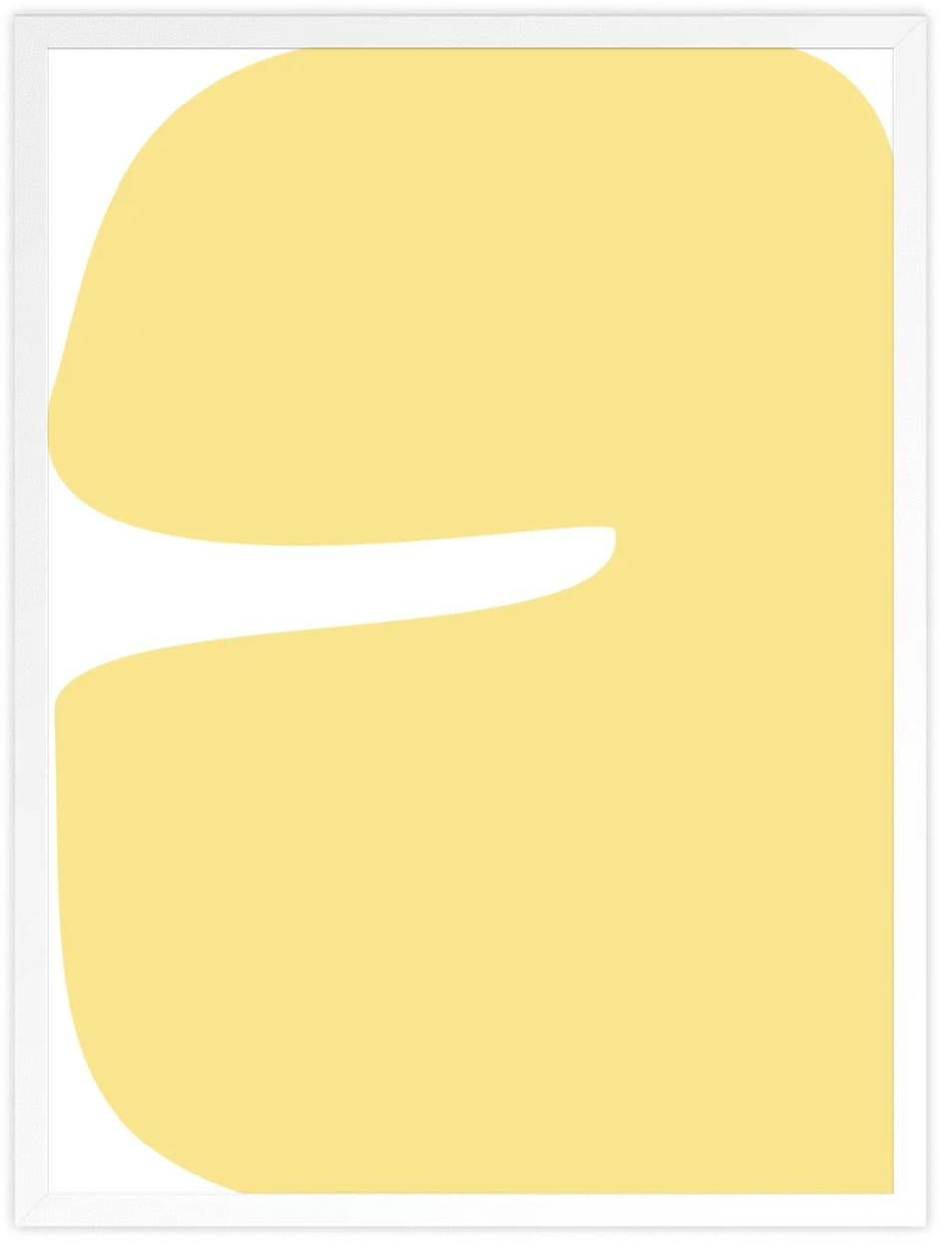 Butter - Yellow Abstract Print by Kimmie B