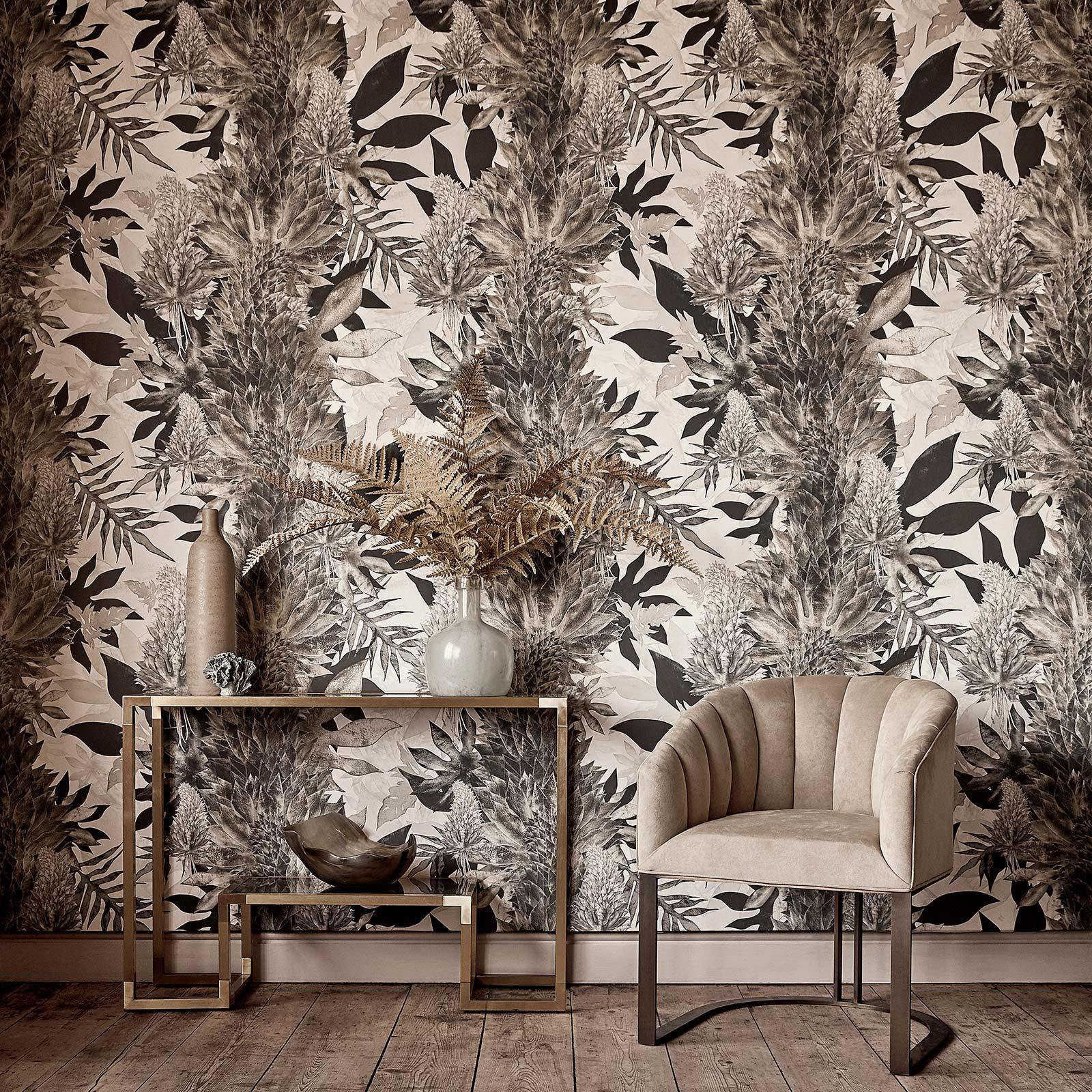 Reminiscent of a bygone era, Kimolia is a breath-taking collection of botanical wallcoverings. Set across a dramatic 140cm horizontal repeat, this majestic paradise blends faded vintage hues and decadent fibrous textures, with a fresh contemporary