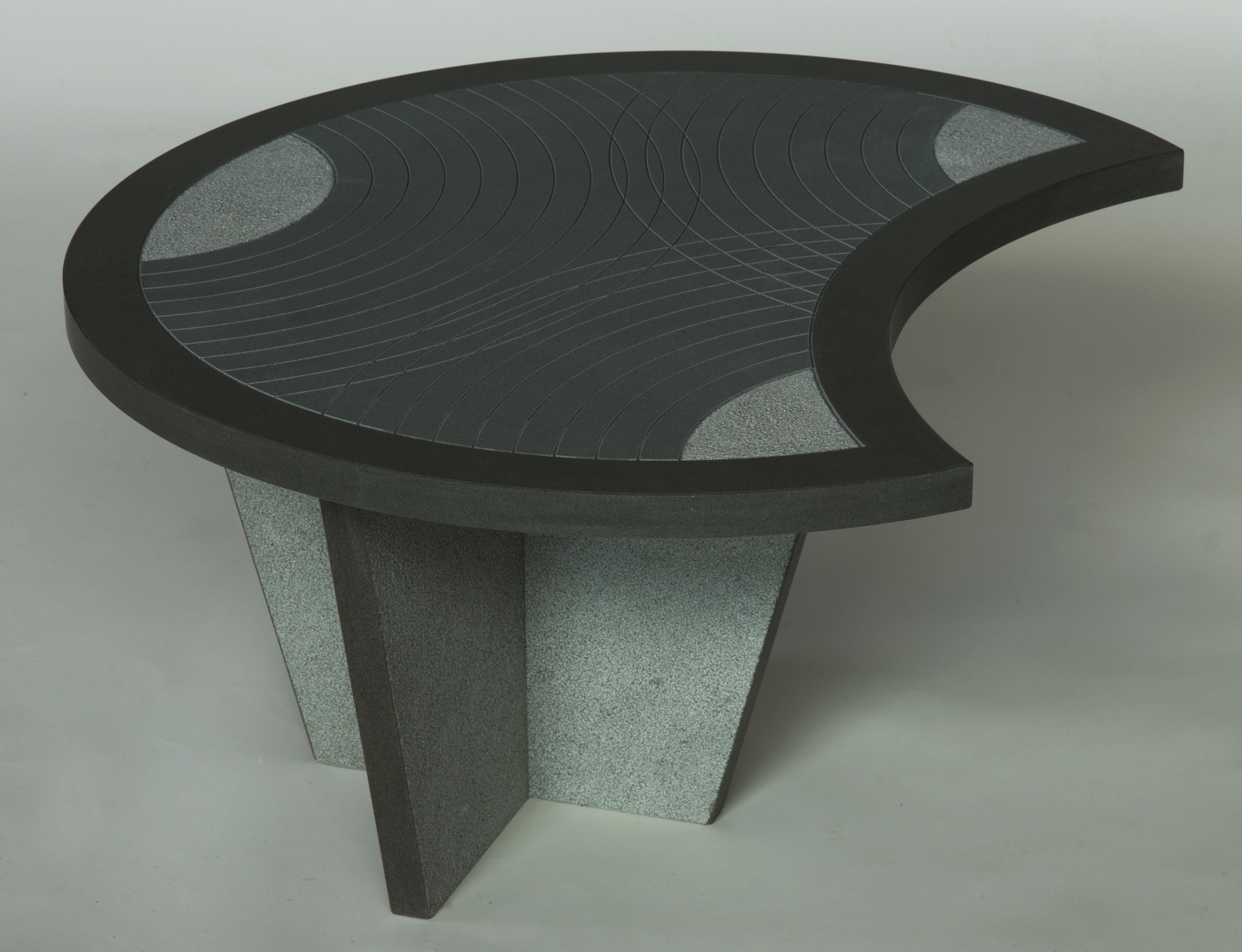 Hand-Carved Kimono, 21th Century Modern Marble Coffee Table For Sale