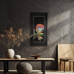 Kimono Art "Graceful Cockscomb" by Kimono-Couture, Japanese Art, Framed Wall Art