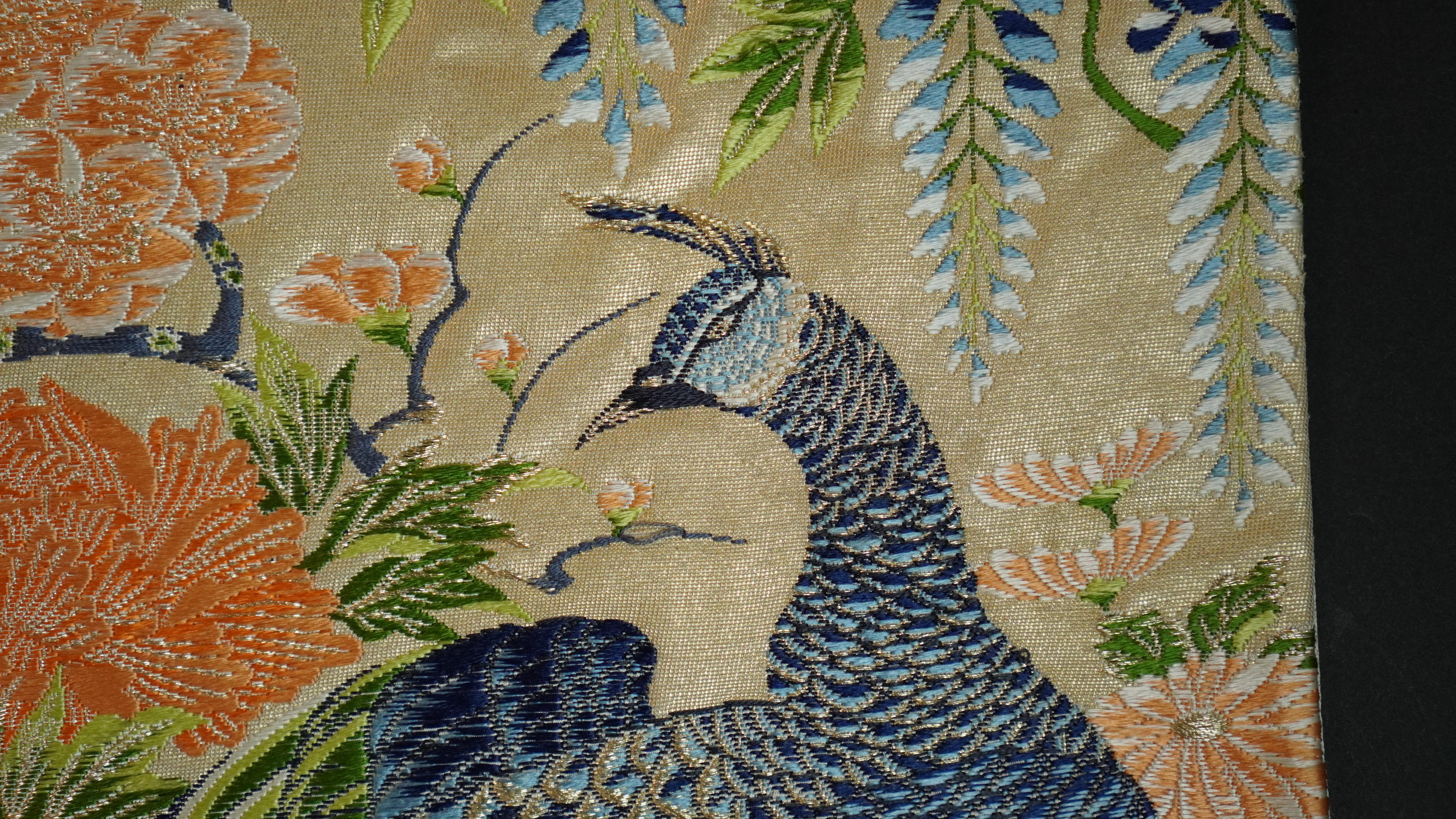 Kimono-Kunst / Japanische Kunst / Kimono-Wandteppich, „Der König der Pfaue“ (Handgefertigt) im Angebot