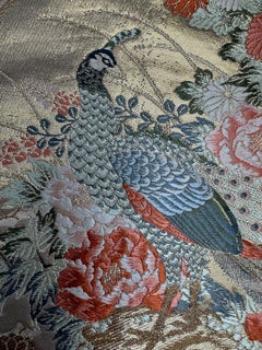Kimono Art / Japanese Art / Kimono Tapestry, "The Queen of Peacocks"