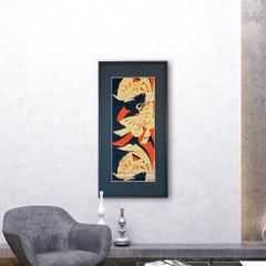 Kimono Art / Japanese Wall Art / “Butterfly of Fortune”