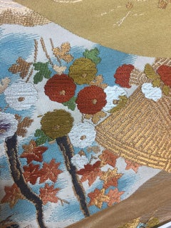 Kimono Art / Japanese Wall Art / “Garden by the Sea”