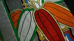 Kimono Art / Japanese Wall Art / “Rainbow Bamboo”