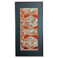 Kimono Art / Japanese Wall Art /Textile Art -Longevity-