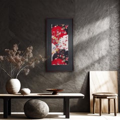 Kimono Art "Seasonal Blessings" by Kimono-Couture, Japanese Art, Framed Wall Art
