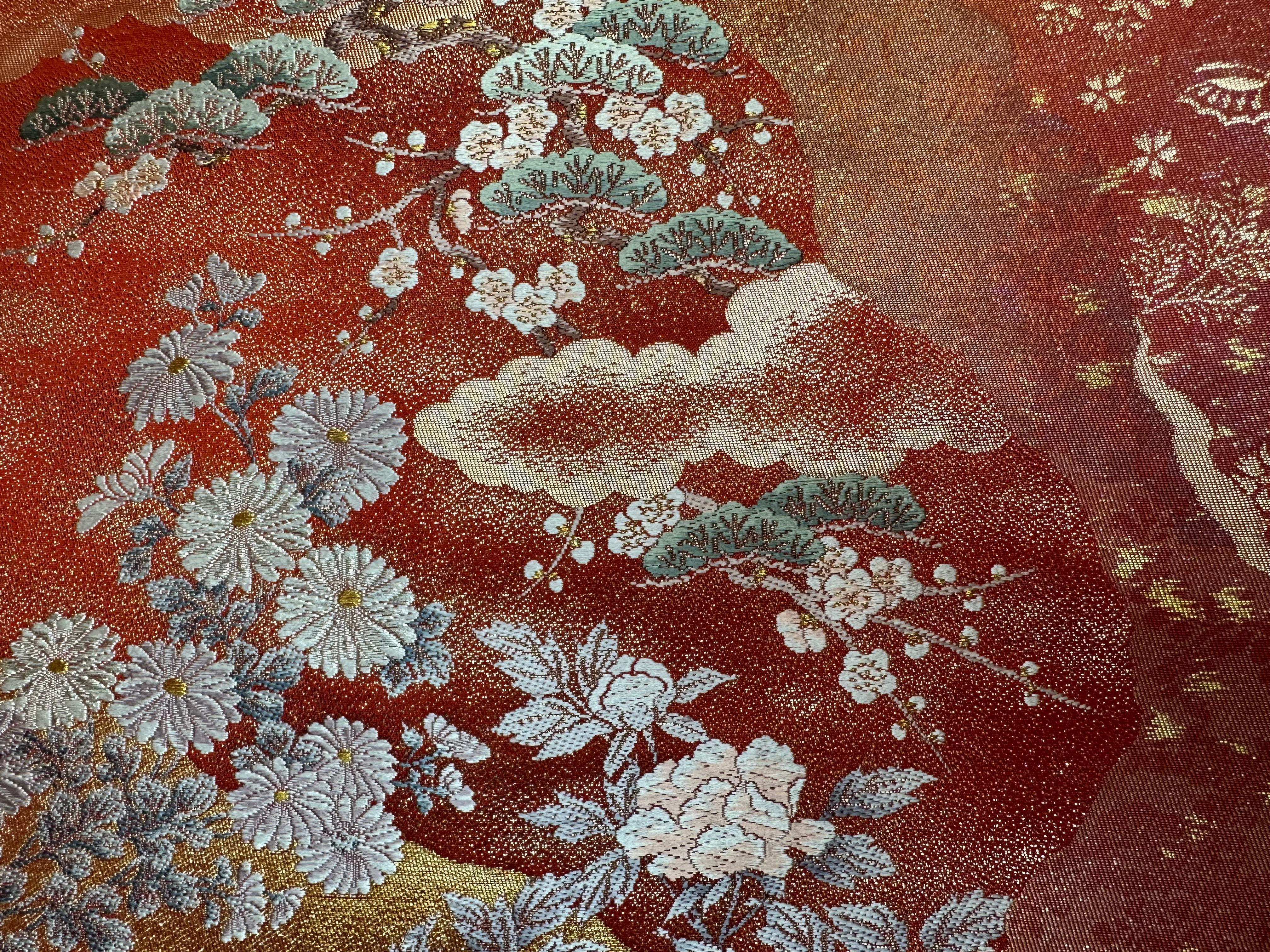 Kimono Tapestry “Scarlet Fantasia” , Japanese Art, Japanese Hanging Scroll In New Condition In Shibuya City, Tokyo