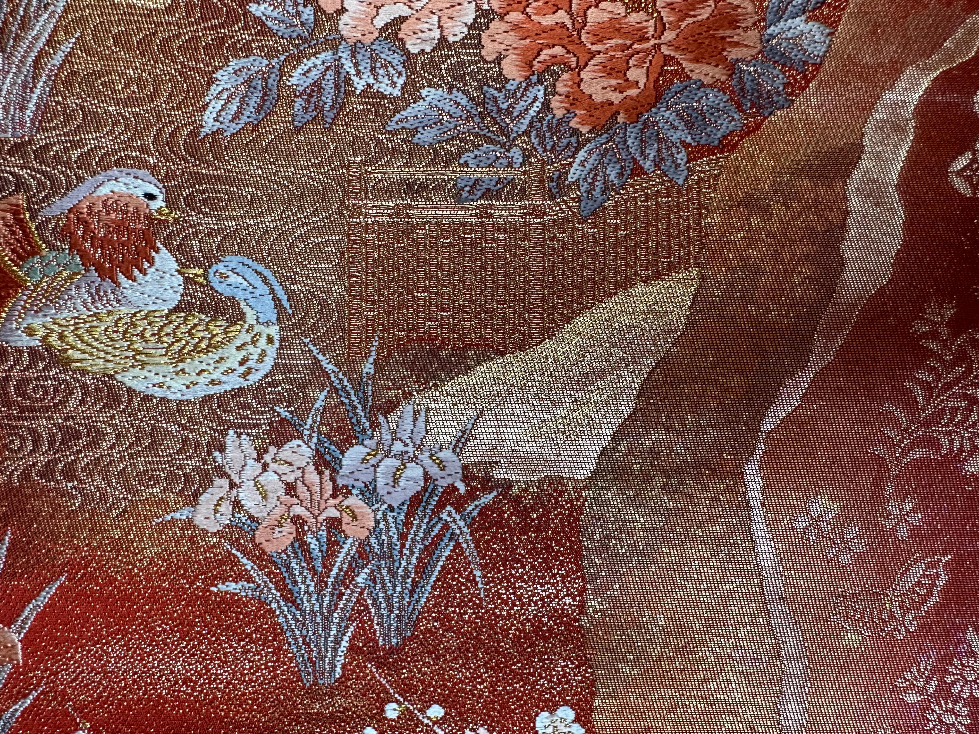 Kimono Tapestry “Scarlet Fantasia” , Japanese Art, Japanese Hanging Scroll 2