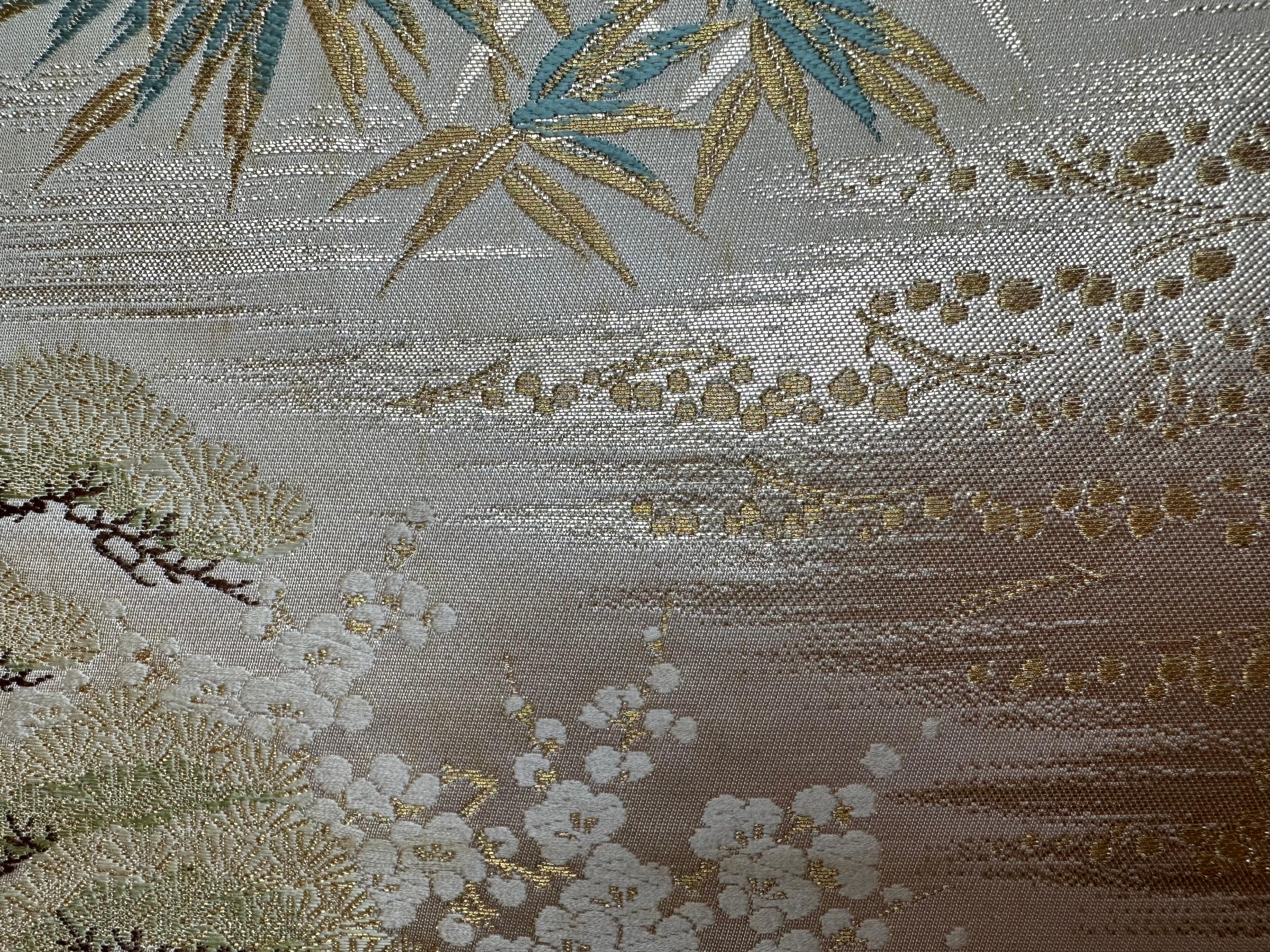 Tapisserie kimono The Crane's Departure, art japonais, volutes suspendues japonaises en vente 4