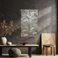 Kimono Tapestry "The Crane's Departure", Japanese Art, Japanese Hanging Scroll