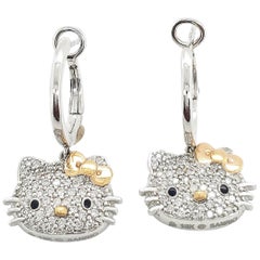 Kimora Lee Simmons for Sanrio Hello Kitty Gold and Diamond Earrings