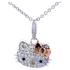 Kimora Lee Simmons Collana Sanrio Hello Kitty in oro bianco 18k e diamanti