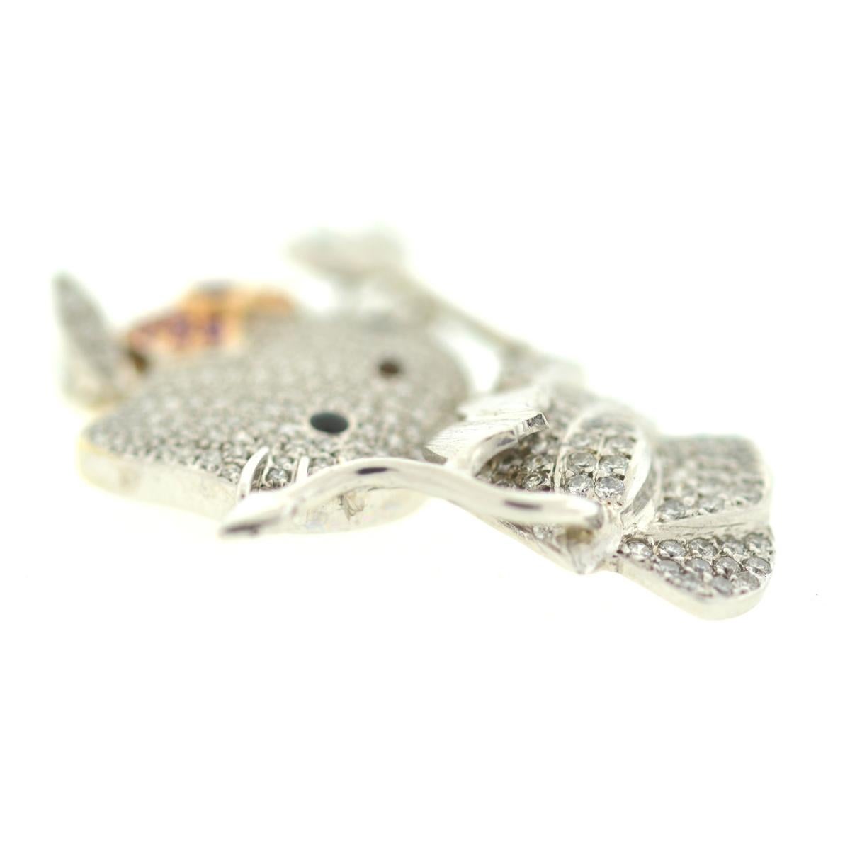 Company - Sanrio 
Style - Kimora Lee Simmons Sanrio Hello Kitty Devil Pendant
Metal - 18k White Gold (bow is rose gold)
Size - 1.5