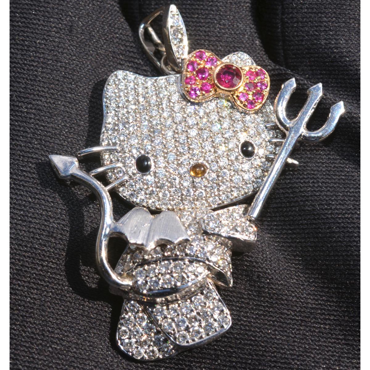 hello kitty iced out chain