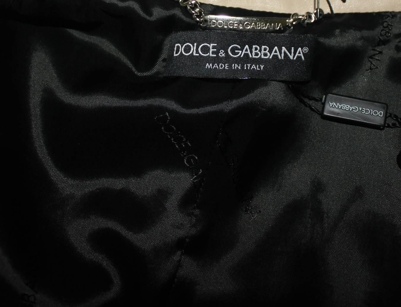 UNWORN Dolce & Gabbana Bondage Buckle Leather Jacket Skirt Suit Ensemble as KIM For Sale 5