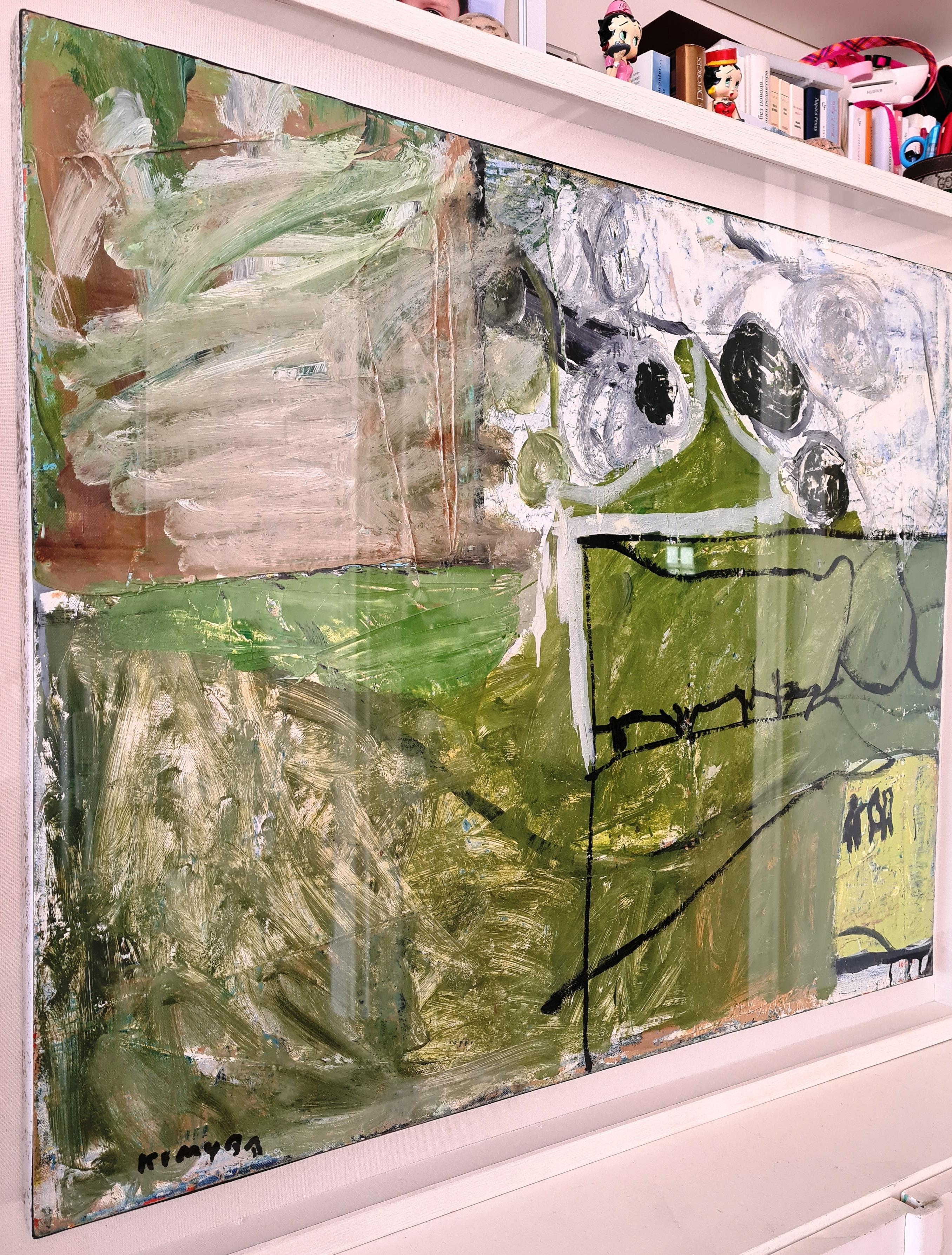 Green Field by Kimura Chuta, Abstract Impressionism, New School of Paris For Sale 3