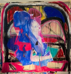 Sameness of Spirit, mixed media painting on canvas by Kimyon Huggins
