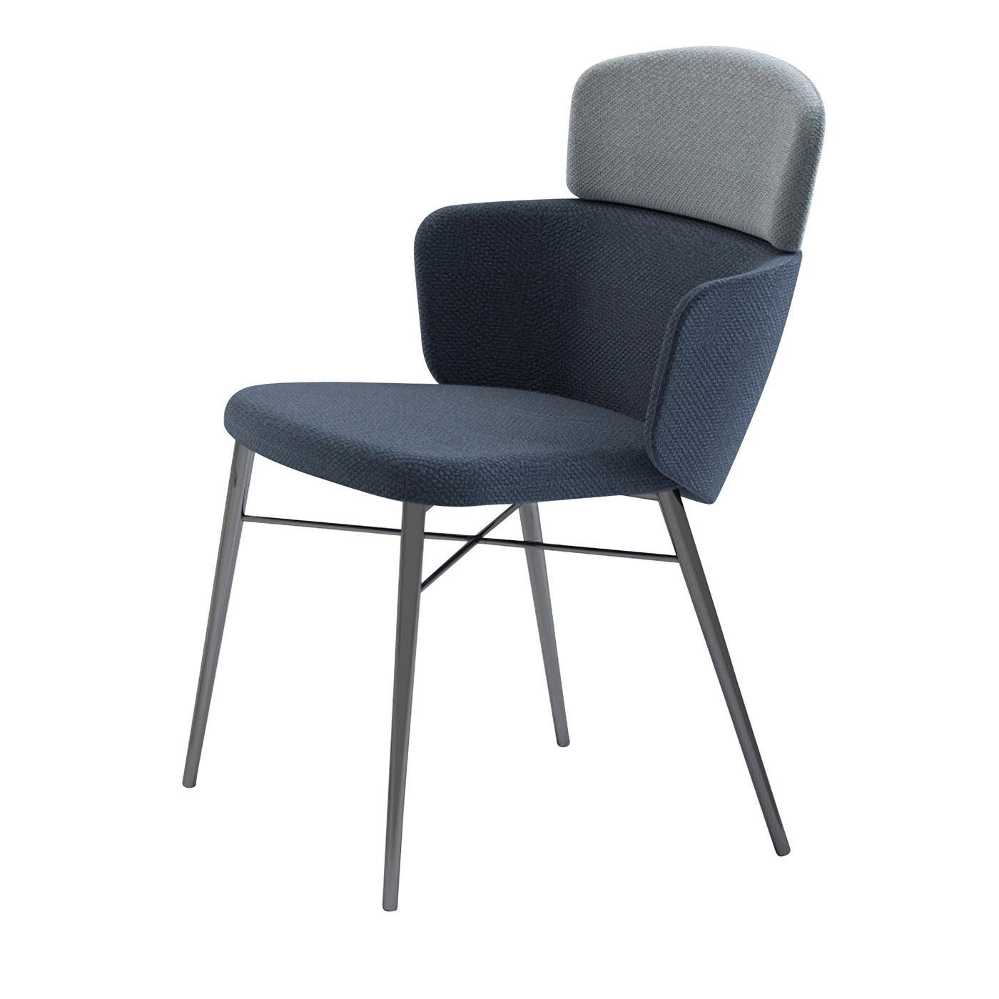 Chaise Kin bleue et grise avec accoudoirs par Radice Orlandini en vente