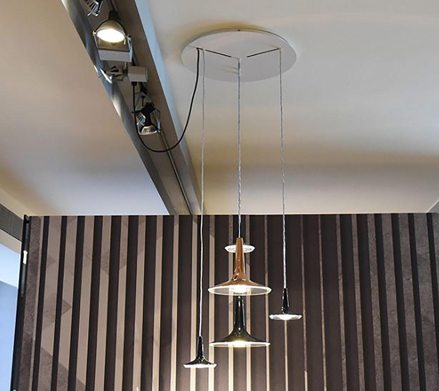 Aluminum Kin Suspension Lamp by Francesco Rota for Oluce For Sale
