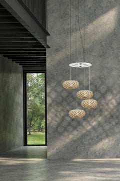 Lampade Kina Cascade in compensato di bambù di David Trubridge