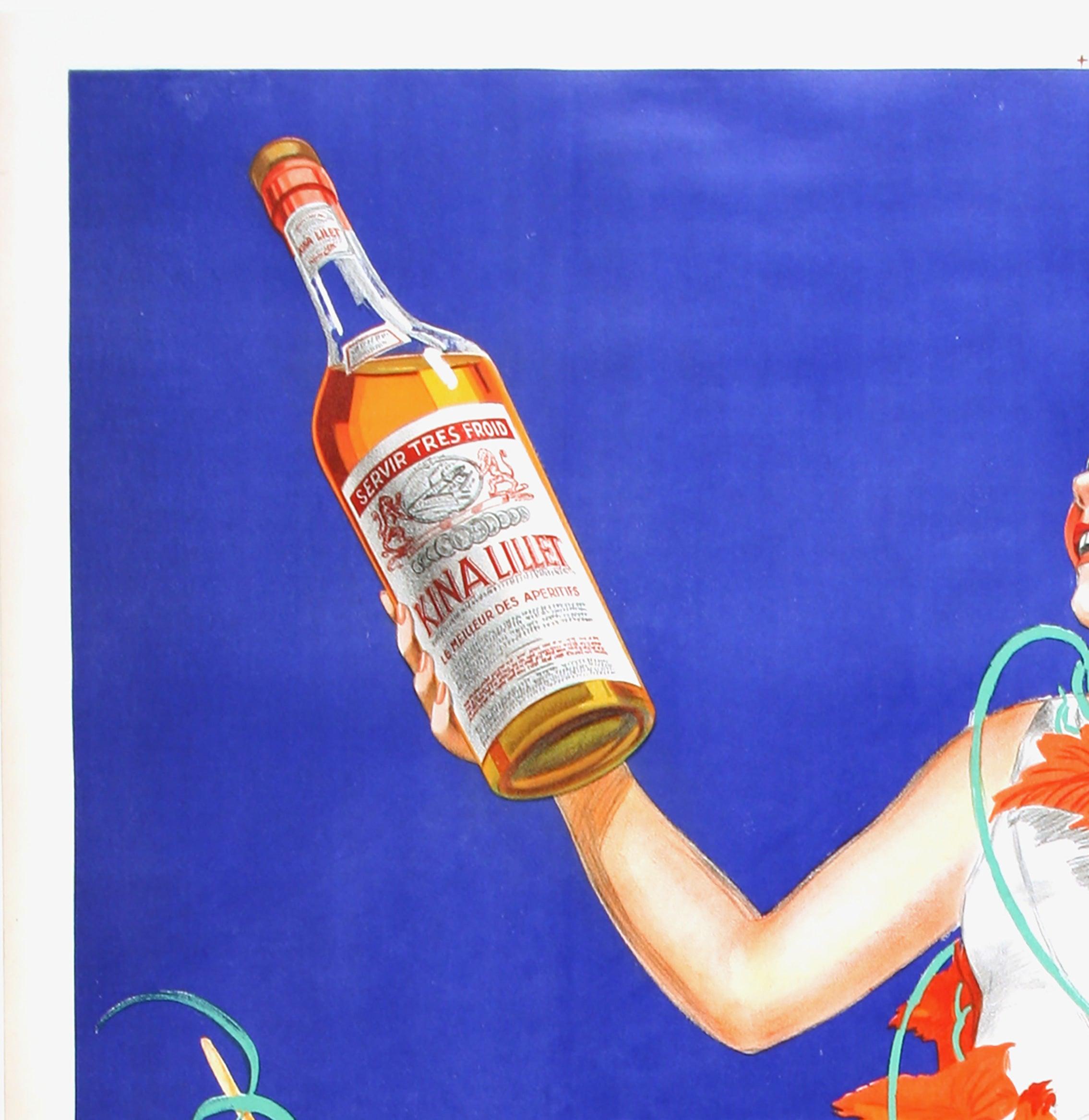 Kina Lillet 1937 Französisch Vintage Alkohol Poster, Robys im Zustand „Gut“ im Angebot in Bath, Somerset
