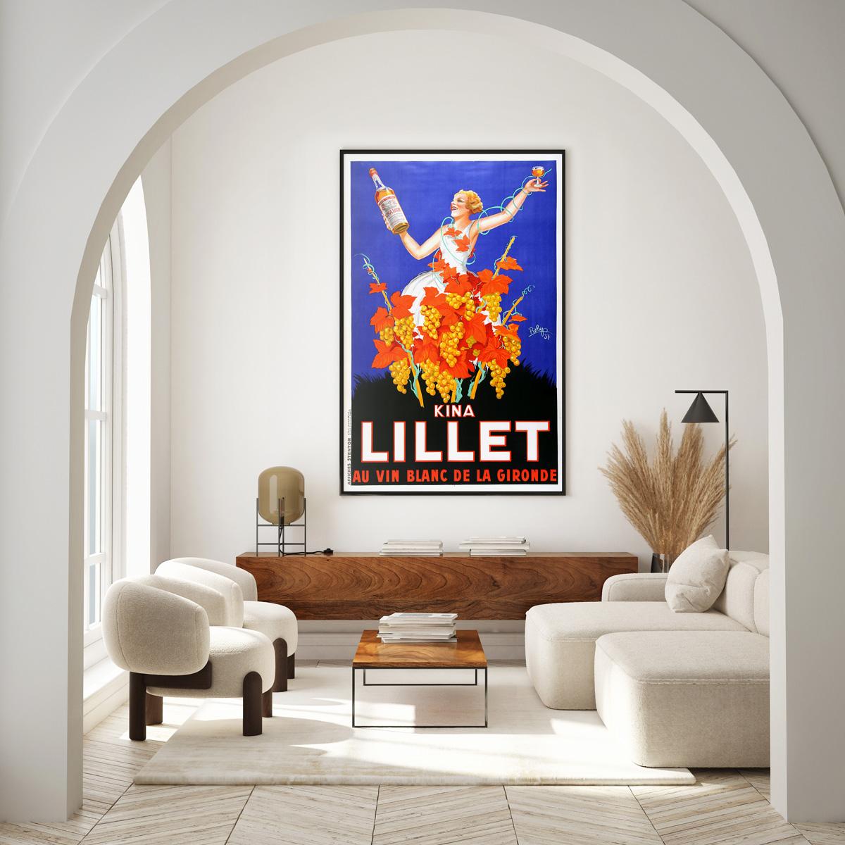 We adore this fabulous original Kina Lillet vintage French poster from 1937.

Kina Lillet an aperitif wine created in France in 1872, reformulated in 1986 and rebranded as Lillet Blanc to keep up with the current trends of the day by making the