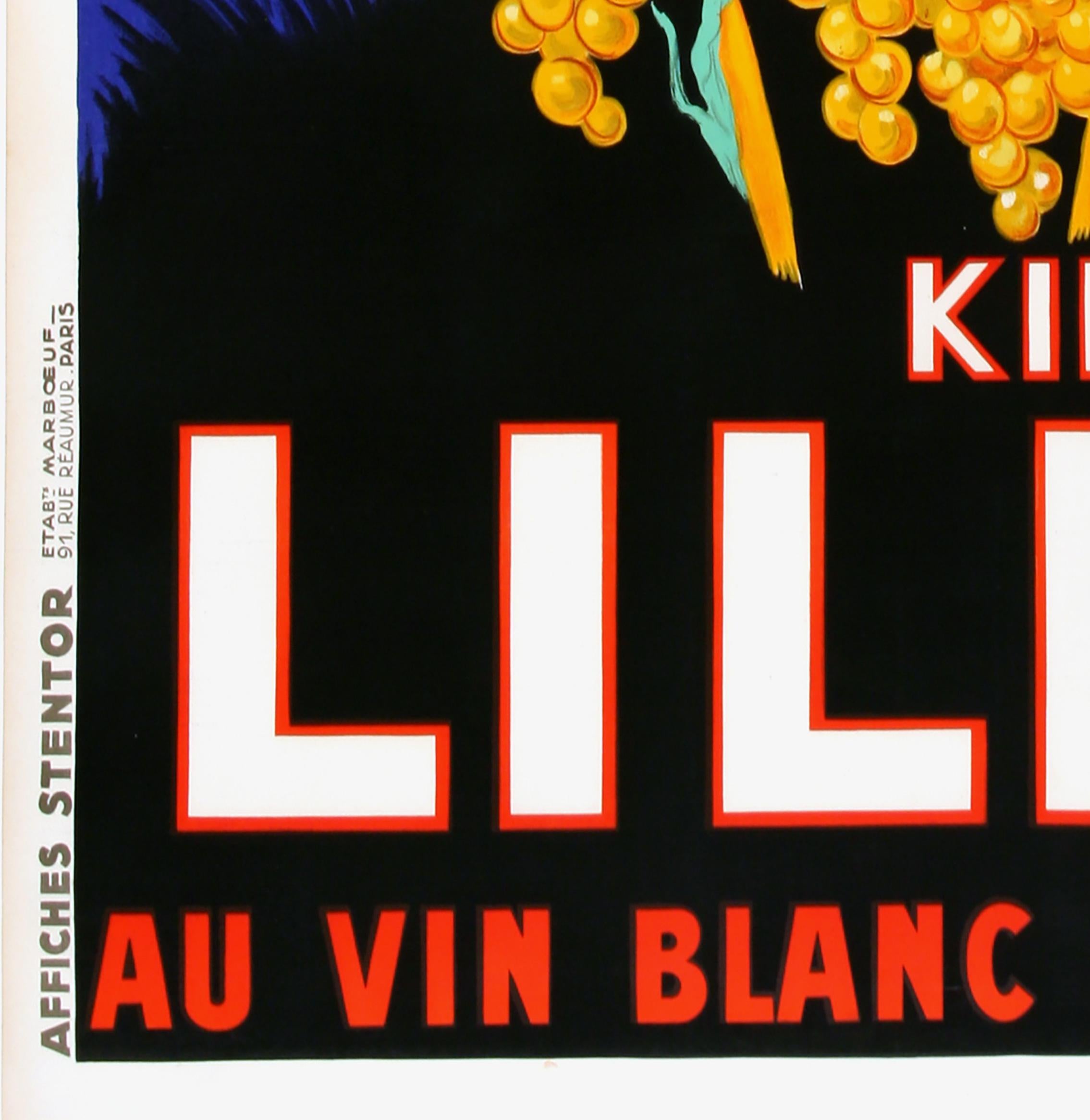 20th Century Kina Lillet, 1937 Vintage French Alcohol Advertising Poster, Robys For Sale