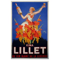 'Kina Lillet' Original Vintage Art Deco Wine Poster, 1937