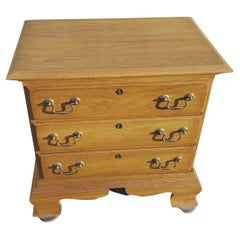 Kincaid Chippendale Oak Bedside Chest Nightstand