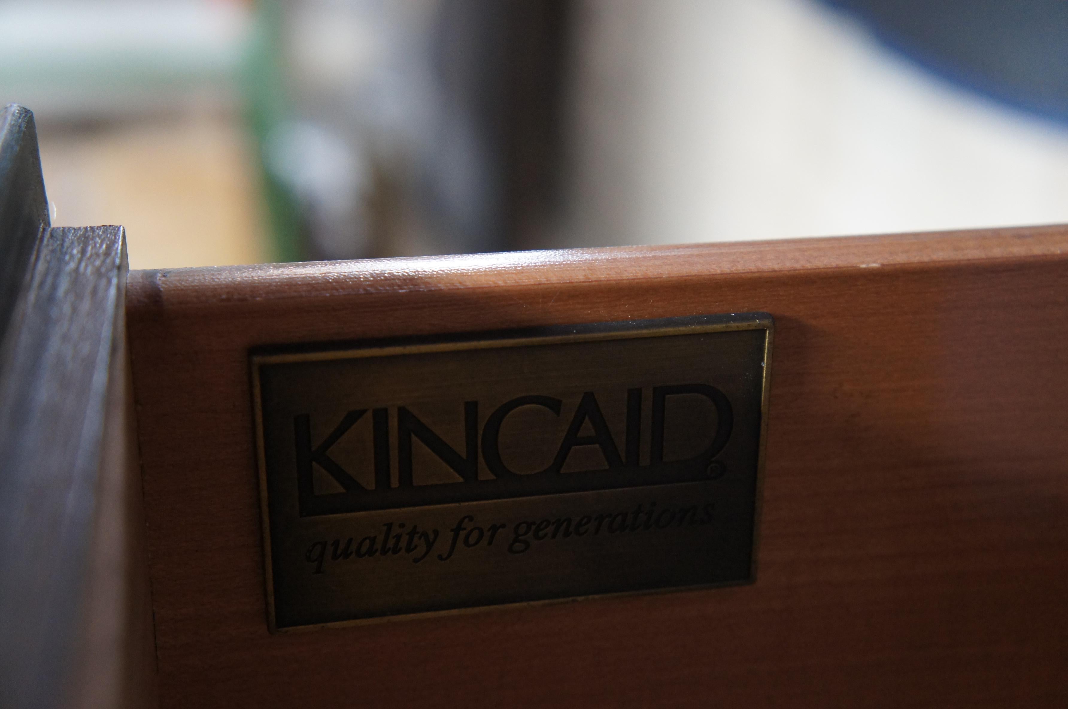 Kincaid Georgian Style Cherry Chest on Stand Tallboy 6 Drawer Dresser In Good Condition In Dayton, OH