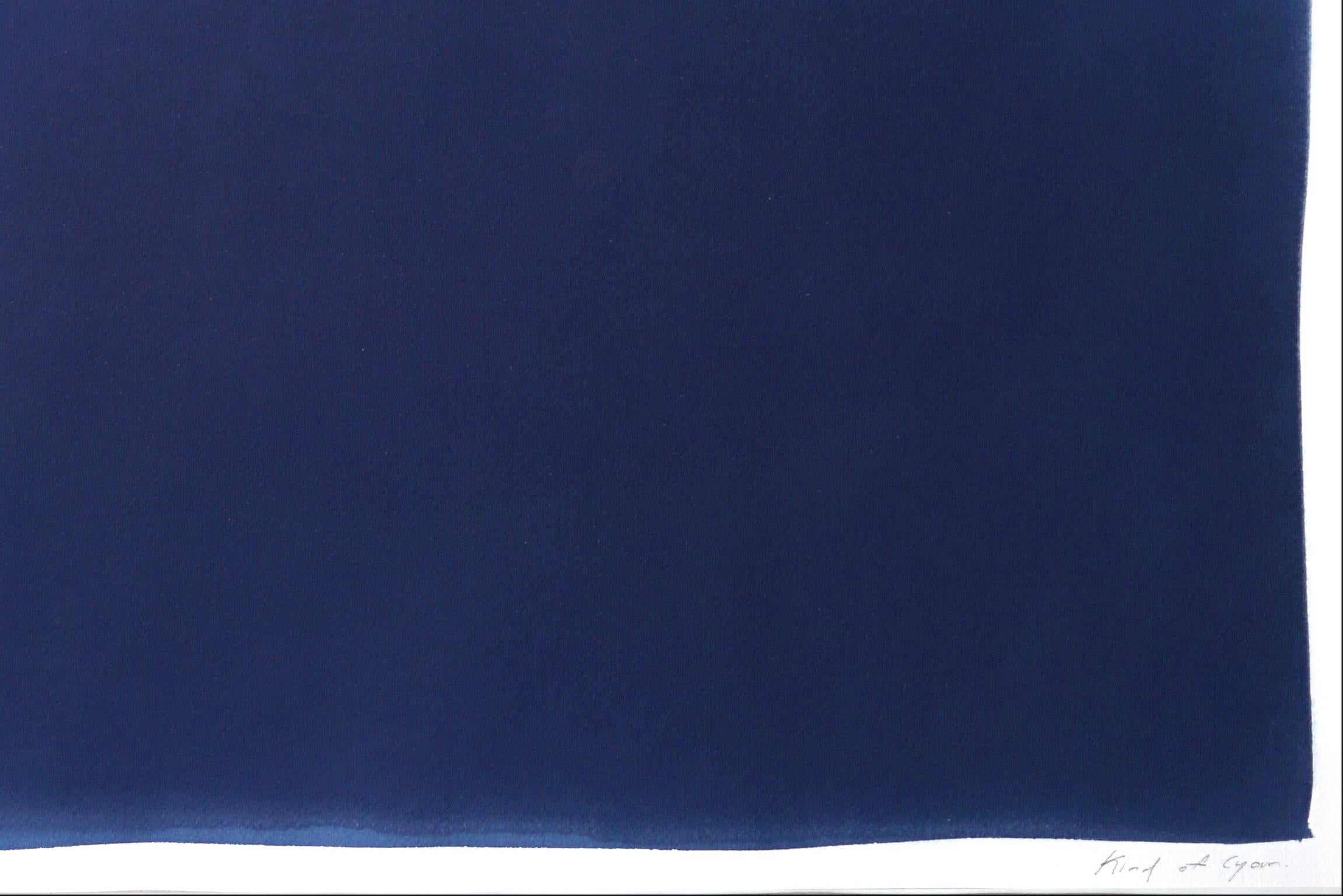 Olas de Nubes, Impresión Cianotipia Azul Profundo, Agradable Cielo Nublado, Tríptico Grande en venta 6