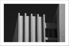 Art Deco Beach Facade, Miami Vintage Hotel Building, Black a& White Architecture