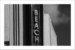 Beach Neon Letters, Black and White Limited Edition, Miami Hotel, Architecture