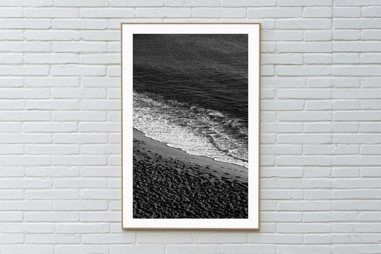 Black and White Giclée Print of Sandy Shore with Foam, Classy Black and White  For Sale 3