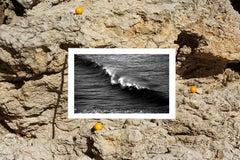 Black and White Seascape of Los Angeles Crashing Wave, Contemporary Photograph