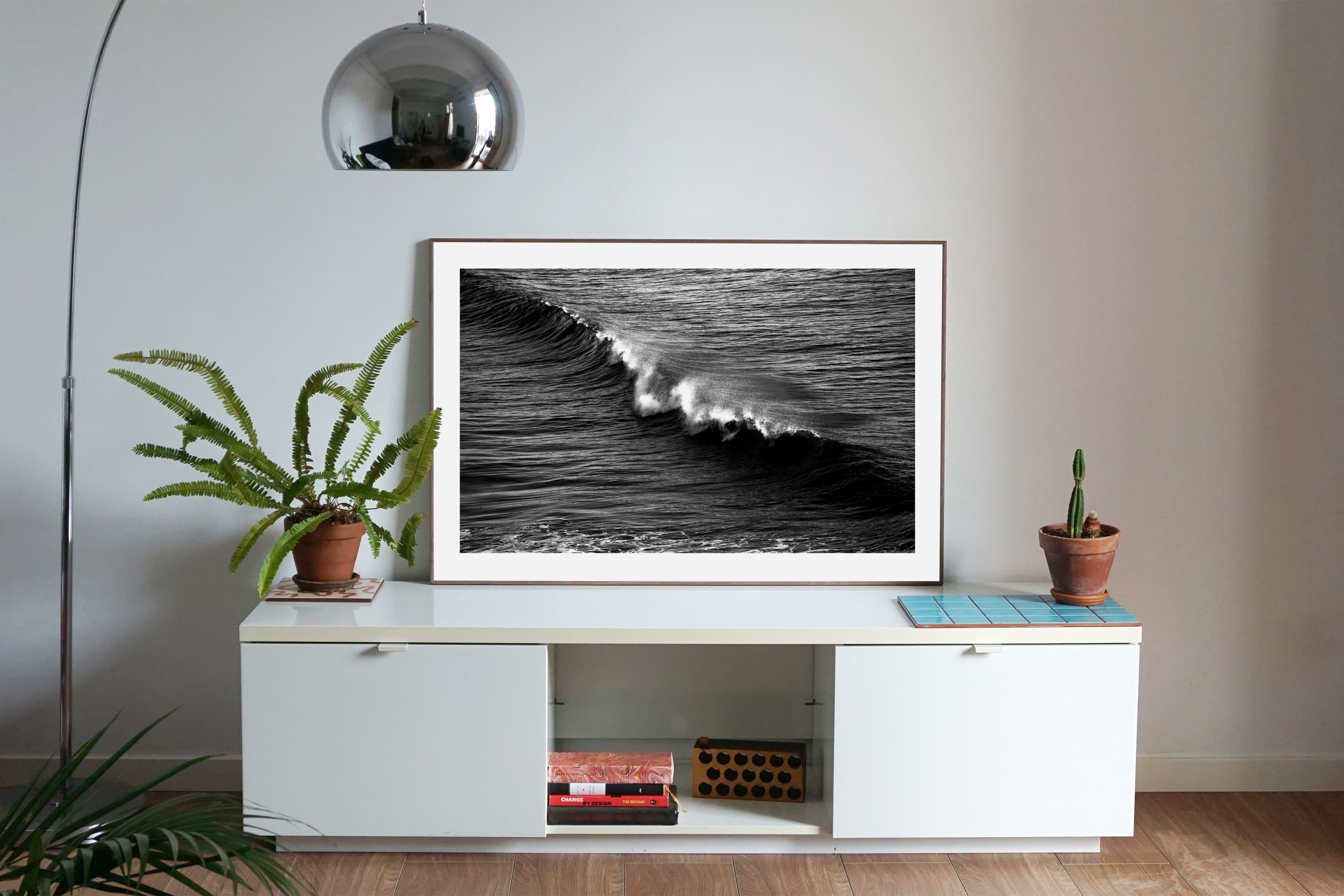 Black and White Seascape of Los Angeles Crashing Wave, Contemporary Photograph For Sale 5