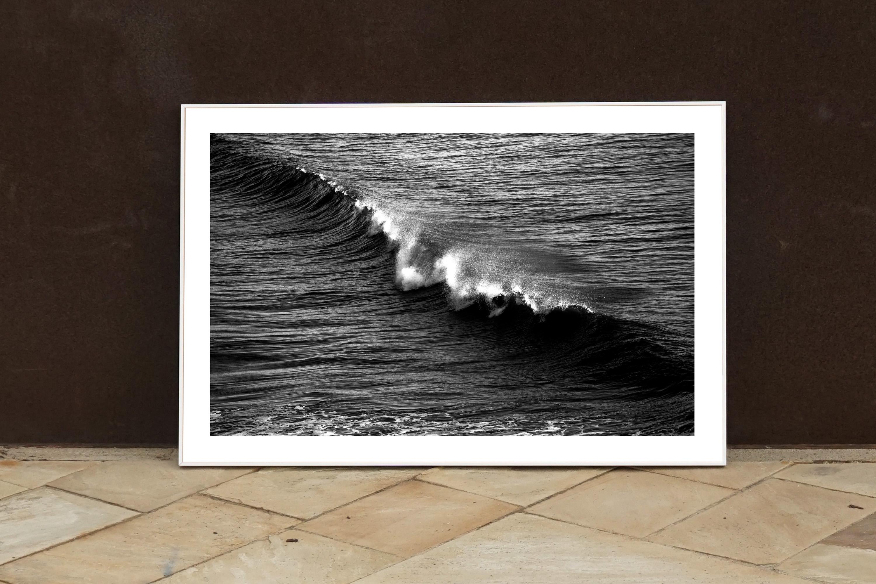 Black and White Seascape of Los Angeles Crashing Wave, Contemporary Photograph 3